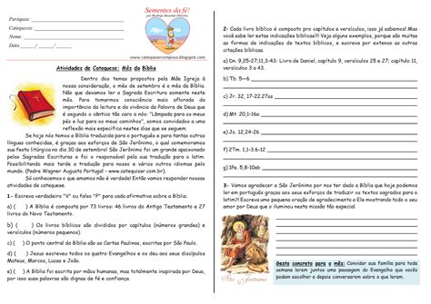 Atividades Sobre A Bíblia Para Catequese