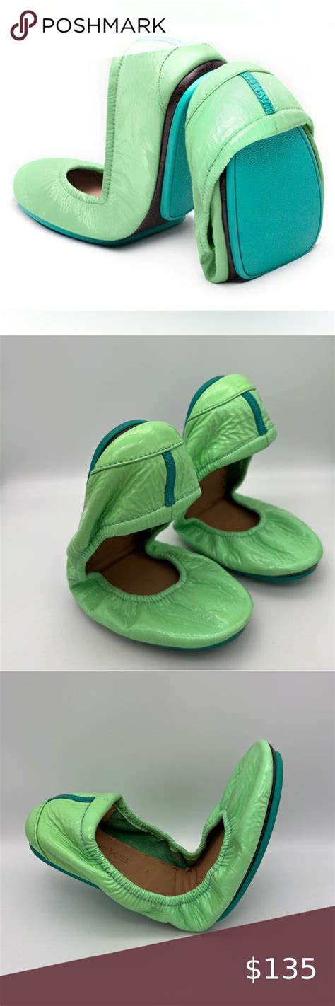 Tieks Mint Green Patent Leather Ballet Flats Limited Edition Sz 7