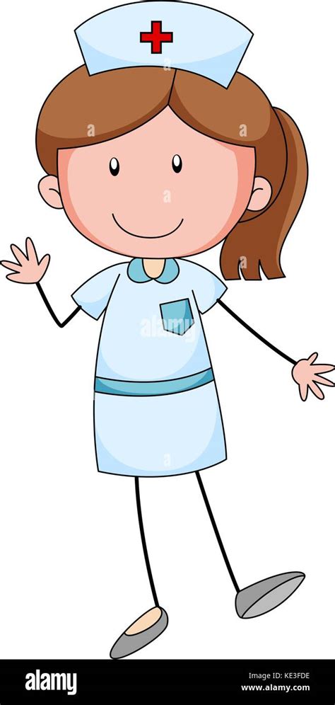 Female Nurse With Happy Face Illustration Stock Vector Image And Art Alamy
