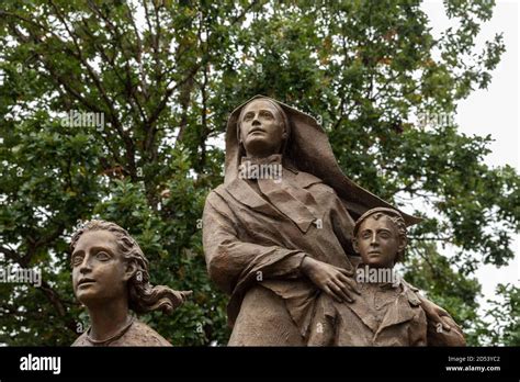 new york ny october 12 2020 view of mother cabrini memorial in battery park unveiled on