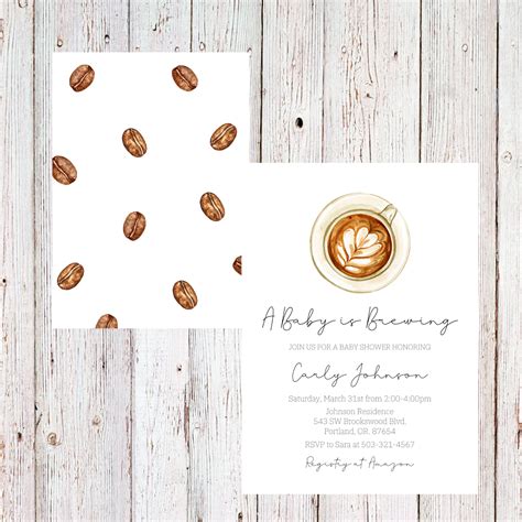 Customizable Coffee Baby Shower Invitation Baby Brewing Etsy