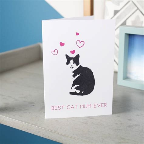 Best Cat Mum Ever Funny Pet Mothers Day Card By Olivia Morgan Ltd