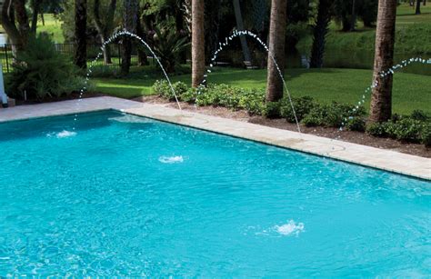 Penguin pool's deck jets can shoot a stream of water up to 13′ at a 45 degree angle. Swimming Pool Deck Jets Photos | Blue Haven Pools
