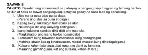 Basahin Ang Sumusunod Na Pahayag O Pangungusap Lagyan Ng Tamang Bantas