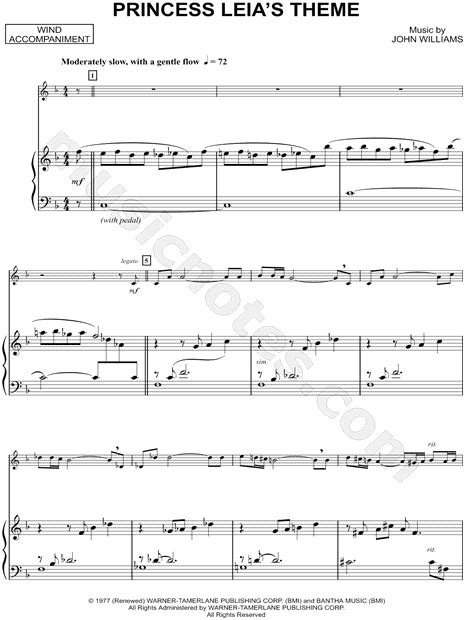 Princess Leia S Theme Flute Piano By Star Wars Sheet Music