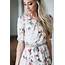 Easton Modest Dress In Cream W/Dusty Rose Floral Print