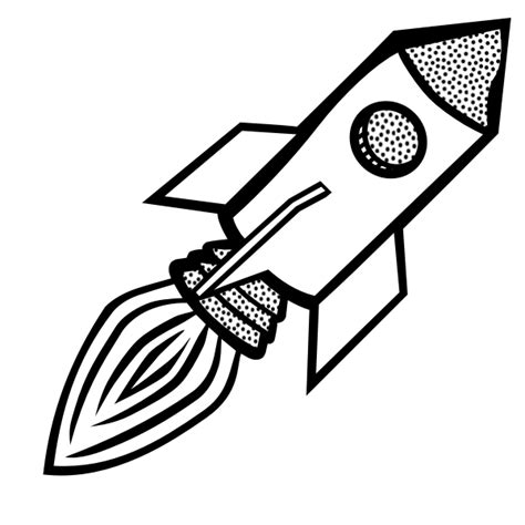 Spaceship Clipart Black And White