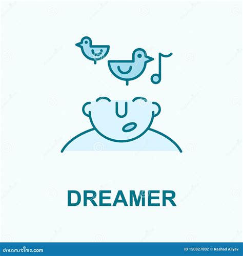 Dreamer On Mind Field Outline Icon Stock Illustration Illustration Of