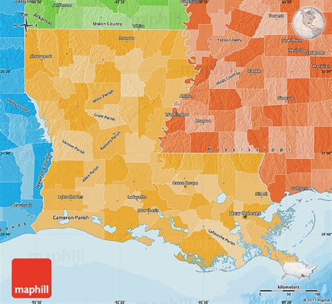 Political Shades Map Of Louisiana