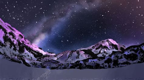 Aidan Dougal Snowy Mountain Range Night