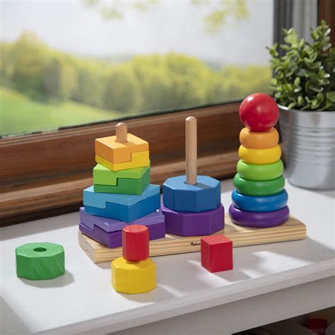 Melissa And Doug 567 Geometric Stacker Wooden Toy Melissa And Doug 567