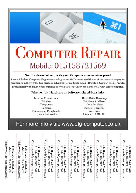 Computer Repair Flyer Template Word