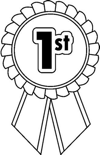 1st Place Ribbon Clip Art Black And White Sketch Coloring Page