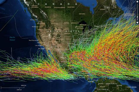 The Path Of Every Hurricane Since 1842 From Noaa Hurricane History