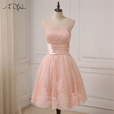 Buy Adln Cheap Pink Cocktail Dresses Cap Sleeve Applique Pearls Girls Short