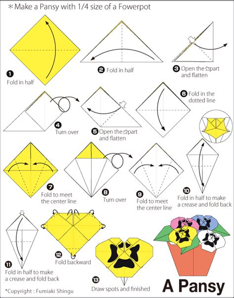 Pansy Easy Origami Instructions For Kids