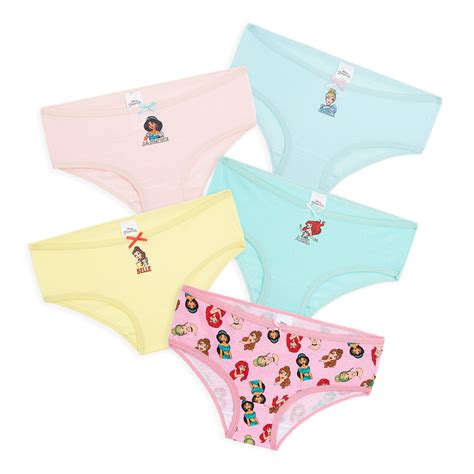 Buy Disney Princess Girls Knickers Pack Of 5 Girls Pants With Characters Cinderella Ariel Belle