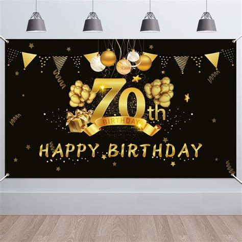 Buy Howaf 70th Birthday Party Decorations Black And Gold Extra Large
