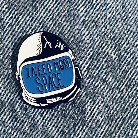 I Need More Space Coffee Astronauts Enamel Pin Science Pins Space