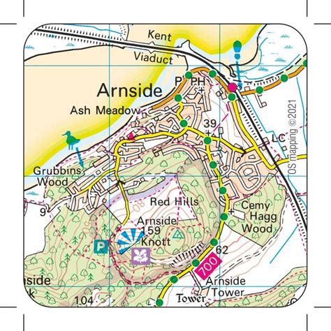 Arnside Silverdale Map Fridge Magnets Fridge Magnets Map Magnets