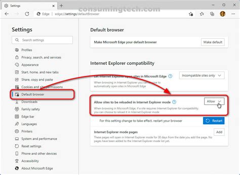 Enabledisable Reload In Internet Explorer Mode In Microsoft Edge