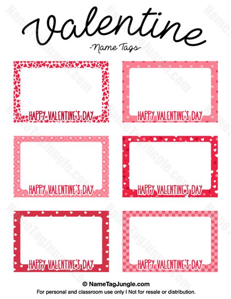 Valentine Name Tags Template Cubby Name Tags Desk Name Tags Name