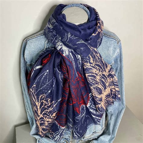 navy and pink floral scarf all about eve at home