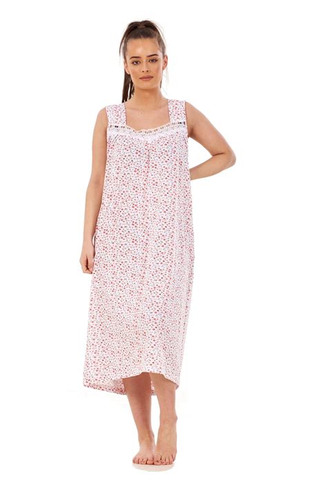 Femmes Plus Size Nightwear Imprimé Floral 100 Coton Sans Manches