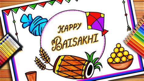 Baisakhi Drawing Baisakhi Drawing Easy Happy Baisakhi Drawing