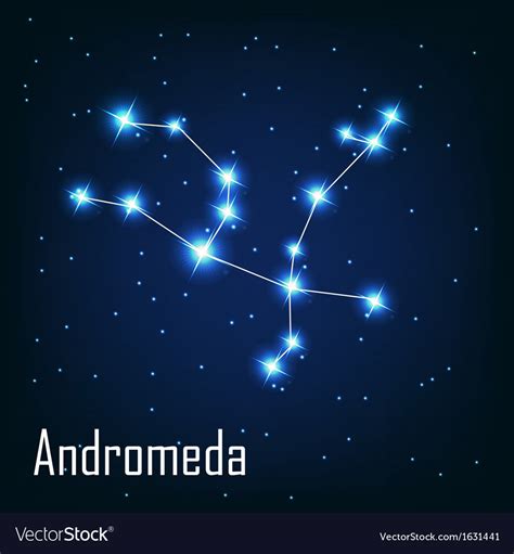 The Constellation Andromeda Star In The Night Sky Vector Image
