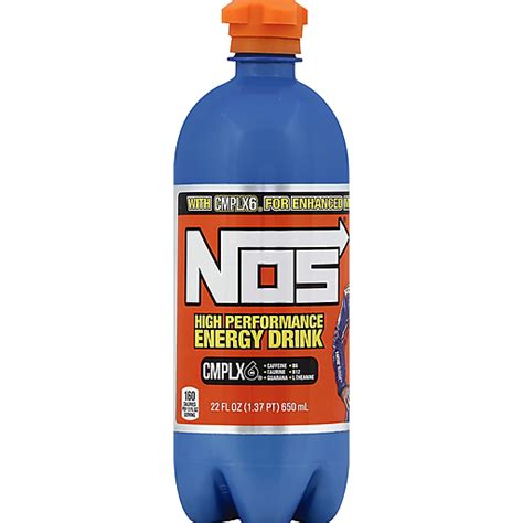 Nos High Performance Energy Drink 22 Oz Plastic Bottle Sports