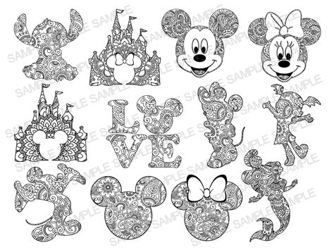 Mickey Mouse Bundle SVG Mandala SVG Mickey Mouse SVG Mandala | Etsy