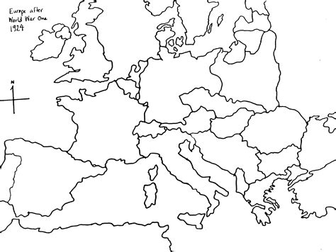 Blank Map Europe First World War