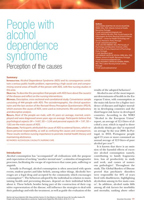 Pdf People With Alcohol Dependence Syndrome