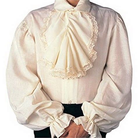 Details About Colonial Shirt Mens 18th Century Ruffled Collar Period