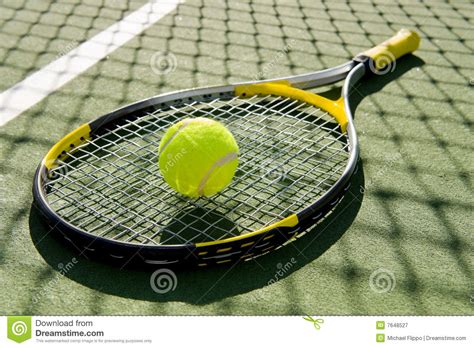 Price and other details may vary based on size and color. Tennis Racket And Ball On Court Stock Image - Image of ...