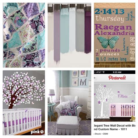 The deep purple, dark teal, and green are amazing! Purple & Teal Nursery Inspiration | Purple baby rooms ...