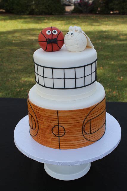 Hisandher Sports Theme Wedding Cake~volleyballandbasketball Photo Only