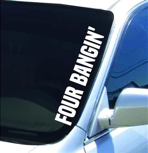 dabbledown four bangin lowrider car truck window windshield lettering decal sticker