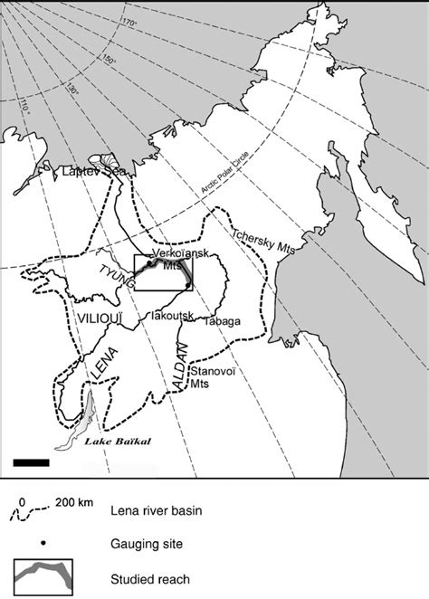 1 Location Map Of The Lena River In Siberia Download Scientific Diagram