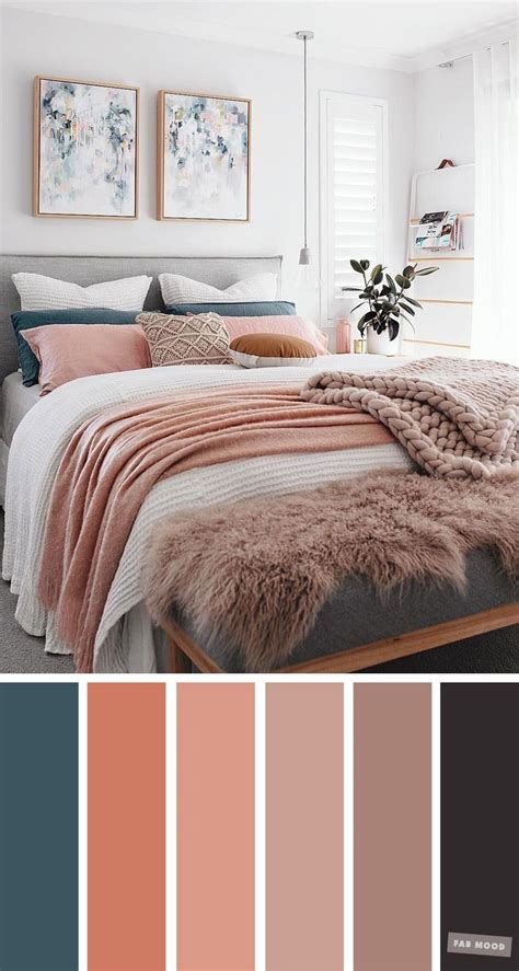Great color scheme for a modern bedroom that buzzes with inspiring energy. Mauve, Peach and Teal Colour Scheme For Bedroom | Bedroom ...