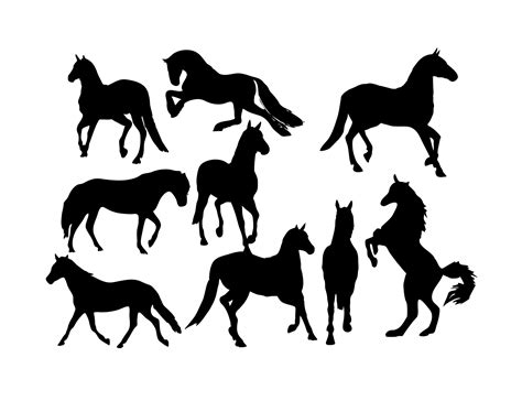 Free Horses Silhouette Vector Download Free Vector Art Stock