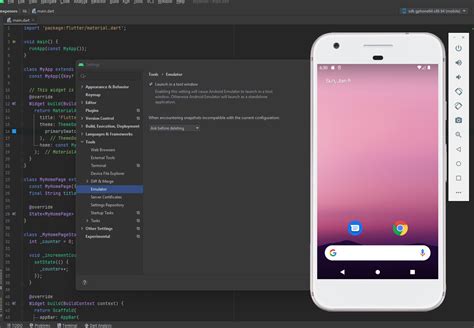Android Studio Emulator Cannot Be Embedded For Flutter Project My XXX