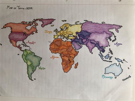 World Map With Continent Borders United States Map