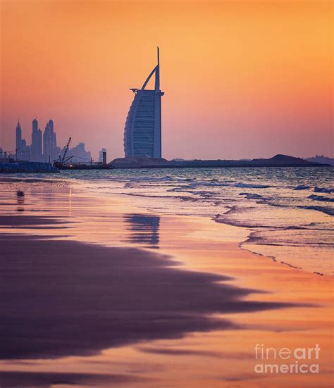 Burj Al Arab Hotel On Jumeirah Beach In Dubai Photograph