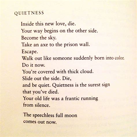 “quietness” Rumi