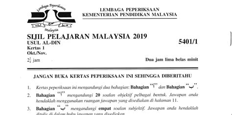 Skema Jawapan Spm Sebenar 2019  Rasmi My