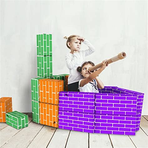 Hey Play Cardboard Building Block Set 30 Piece Colorful 3 Size