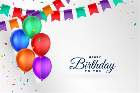 Free Vector Happy Birthday Celebration Background With Realistic