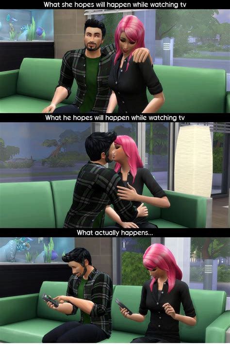 The Sims 4 Watching Tv Meme Sims Memes Funny Pictures Sims